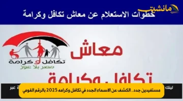 مستفيدين جدد.. الكشف عن الأسماء الجدد في تكافل وكرامة 2025 بالرقم القومي